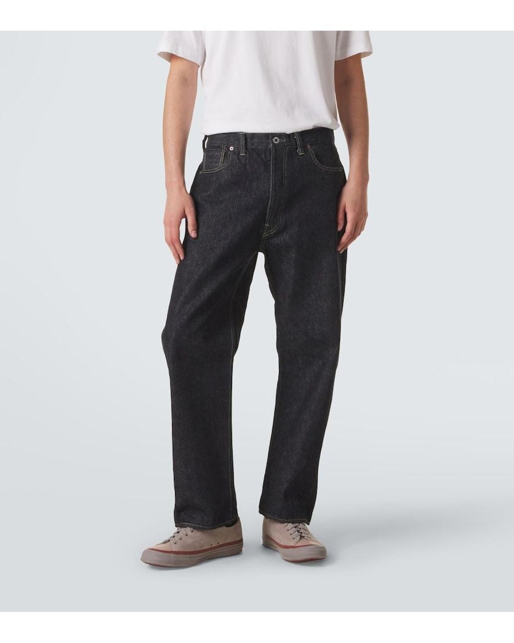 A.PRESSE Blue Wide-Leg Jeans for men