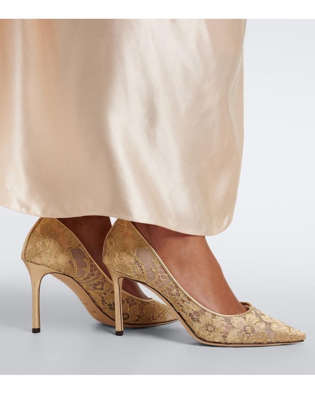 Jimmy Choo Natural Romy Lace Pumps