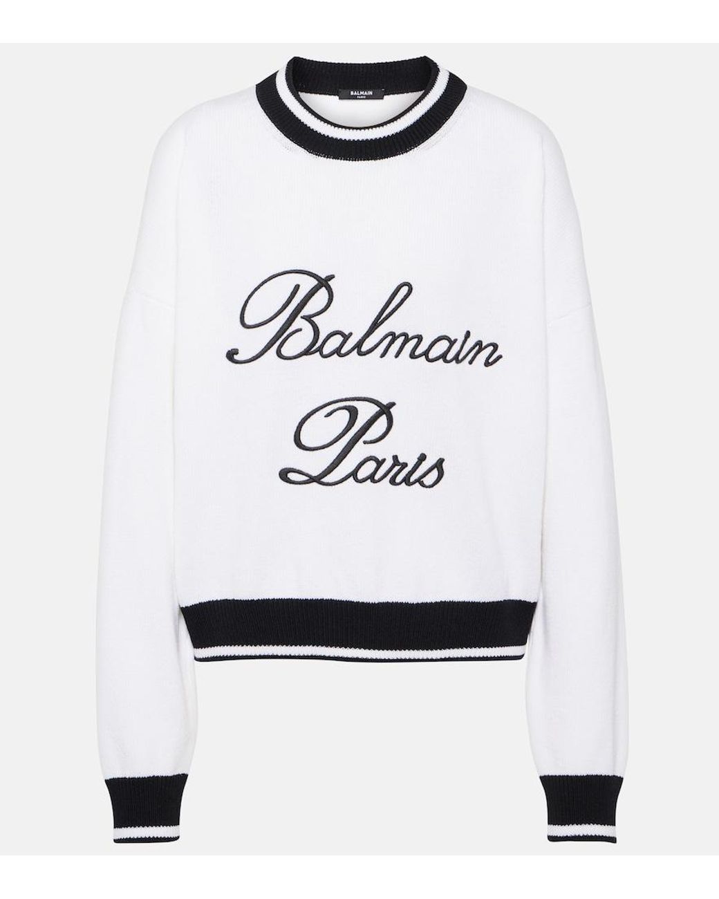 Balmain White Sweater With Logo