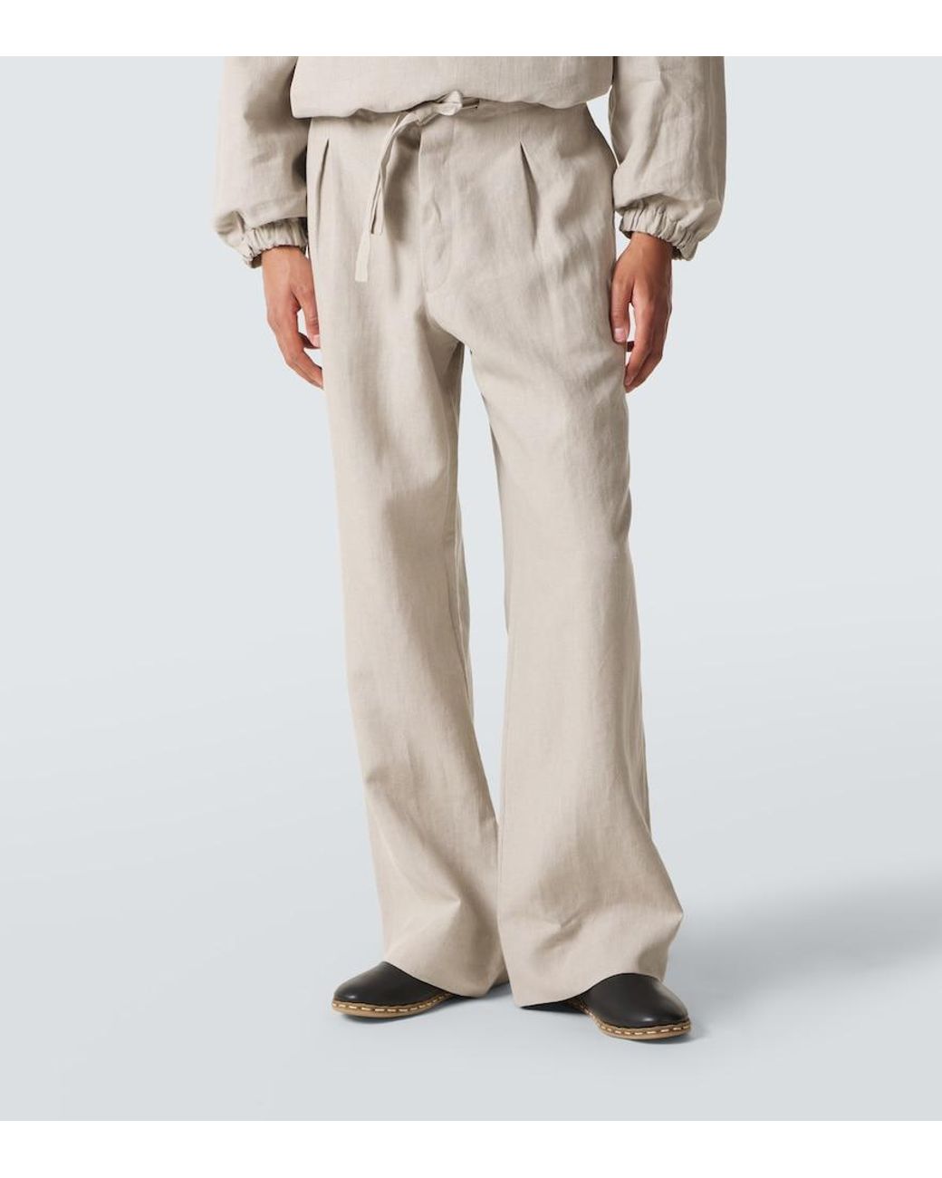 STÒFFA Natural Linen Straight Pants for men