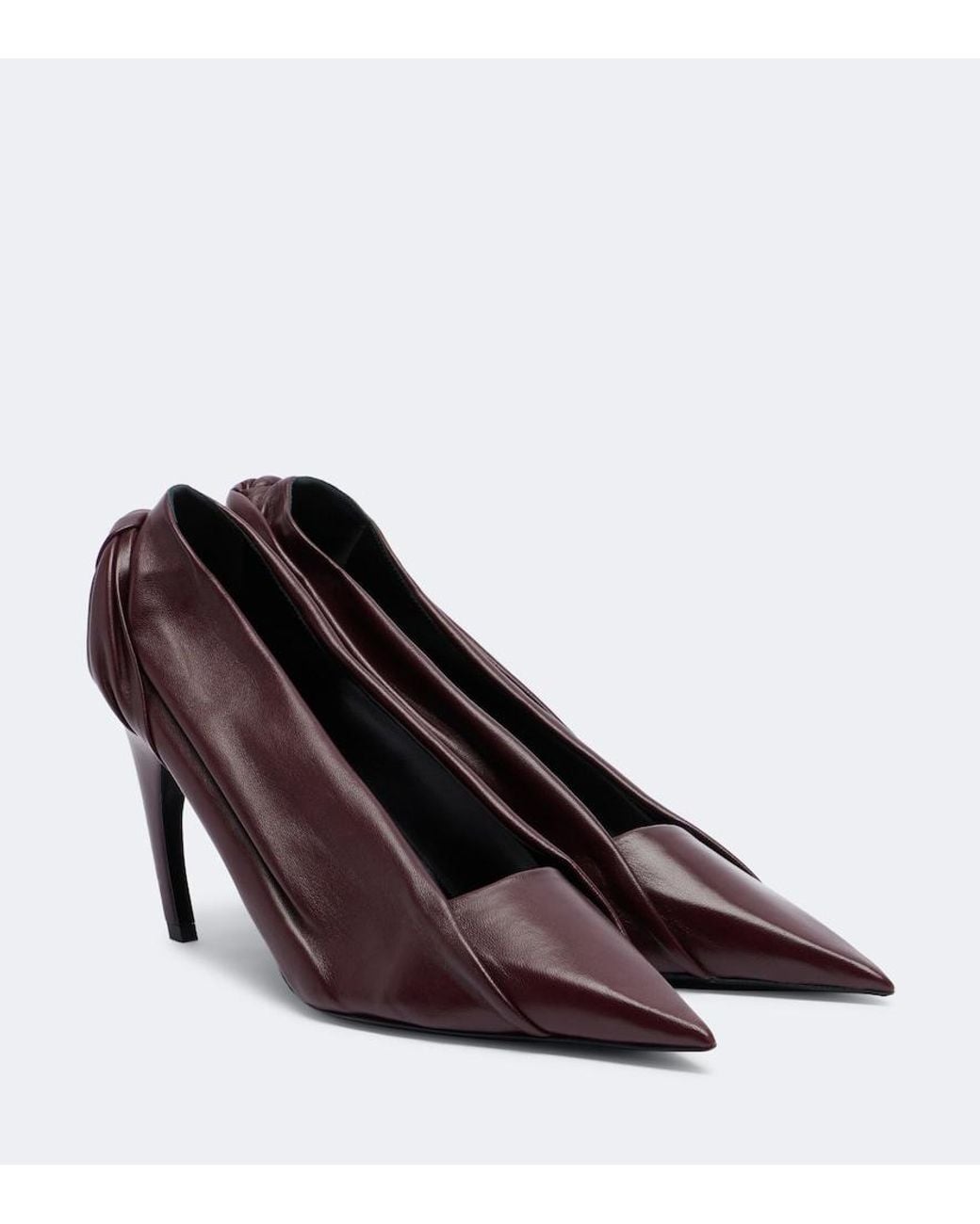 Khaite Brown Eve Draped Leather Pumps