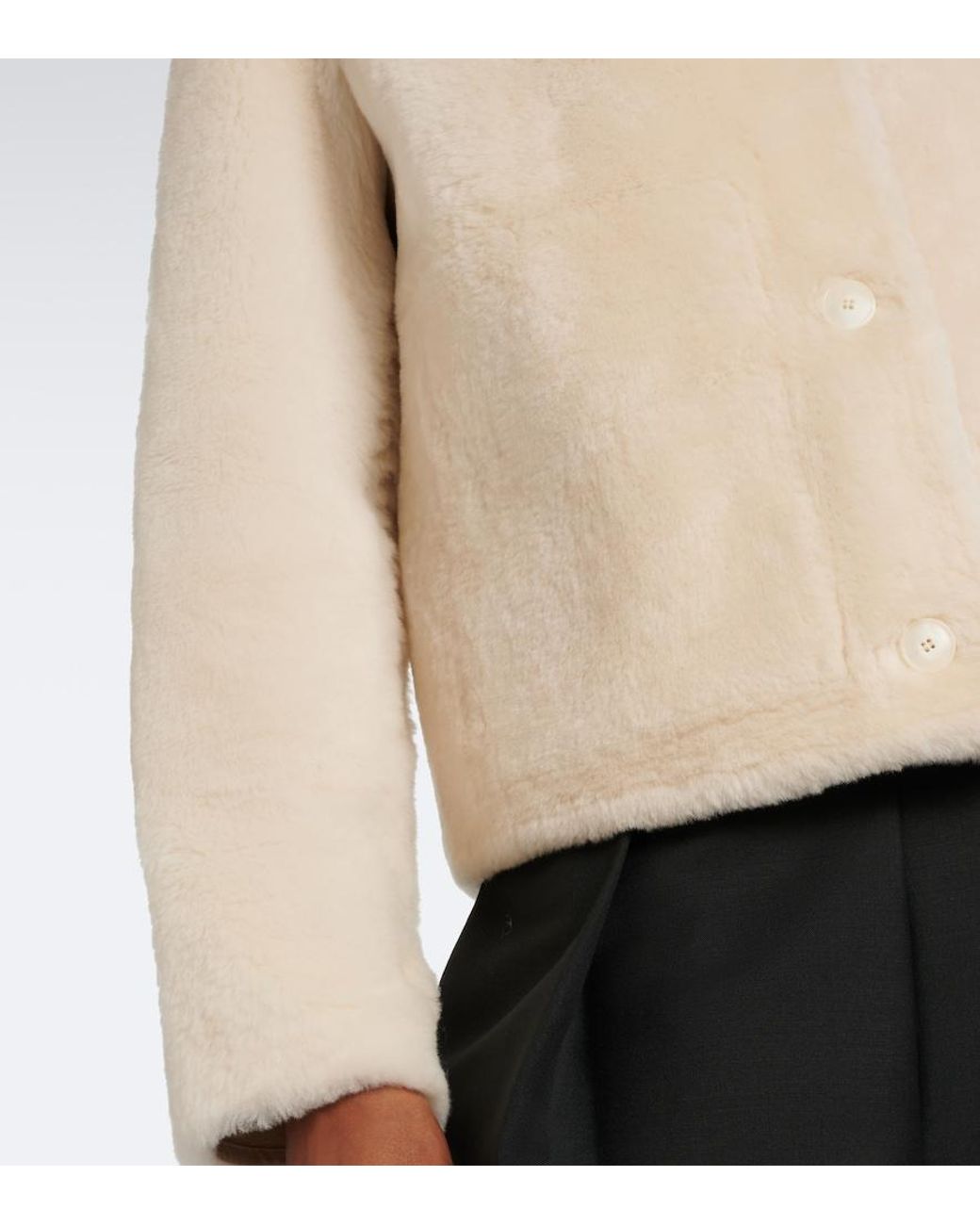 Yves Salomon Natural Shearling Jacket