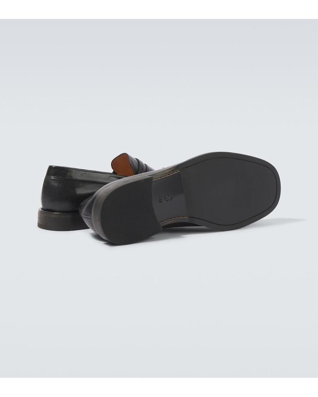 Our Legacy Black Light Leather Penny Loafers for men