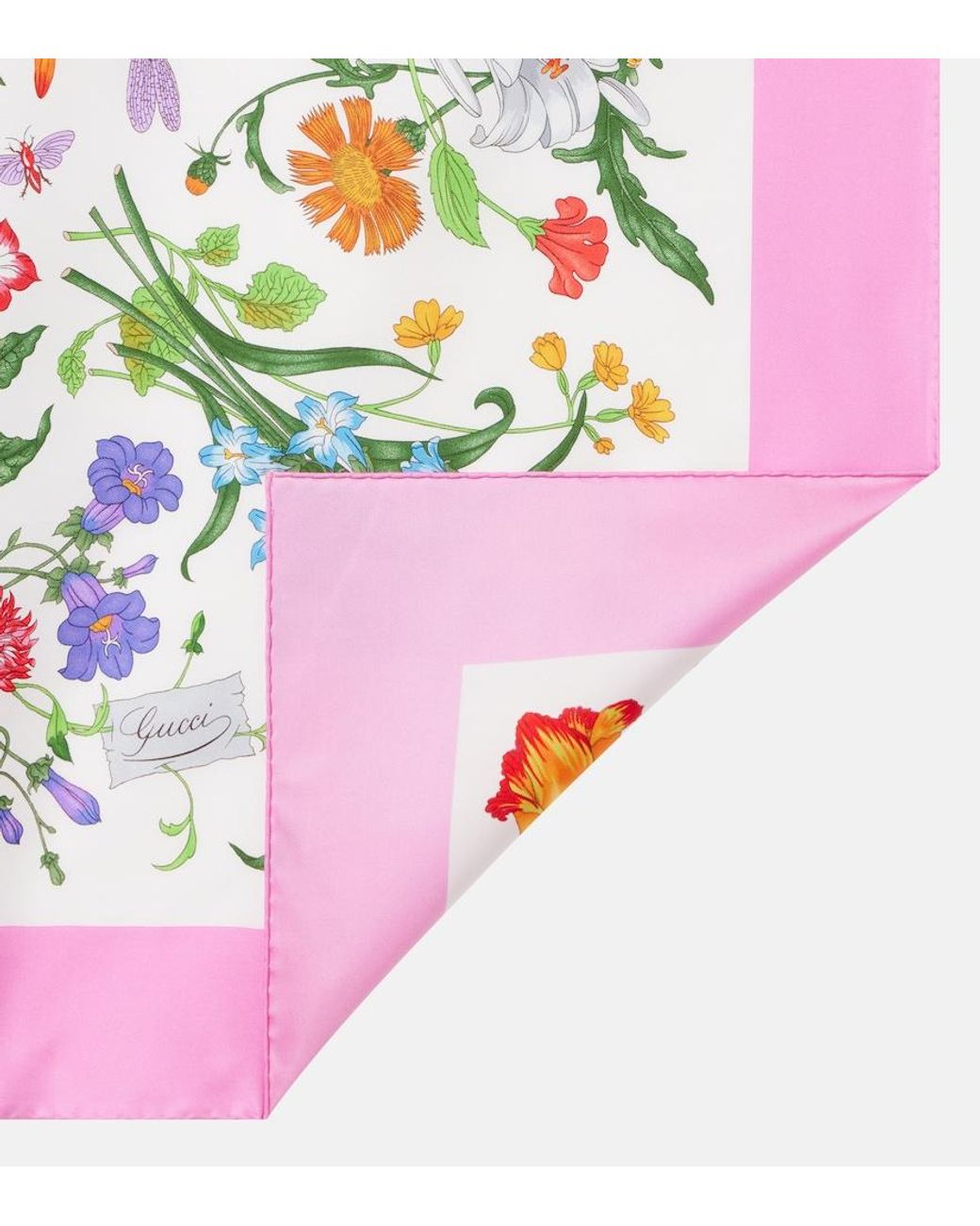 Gucci Multicolor Flora Silk Twill Scarf