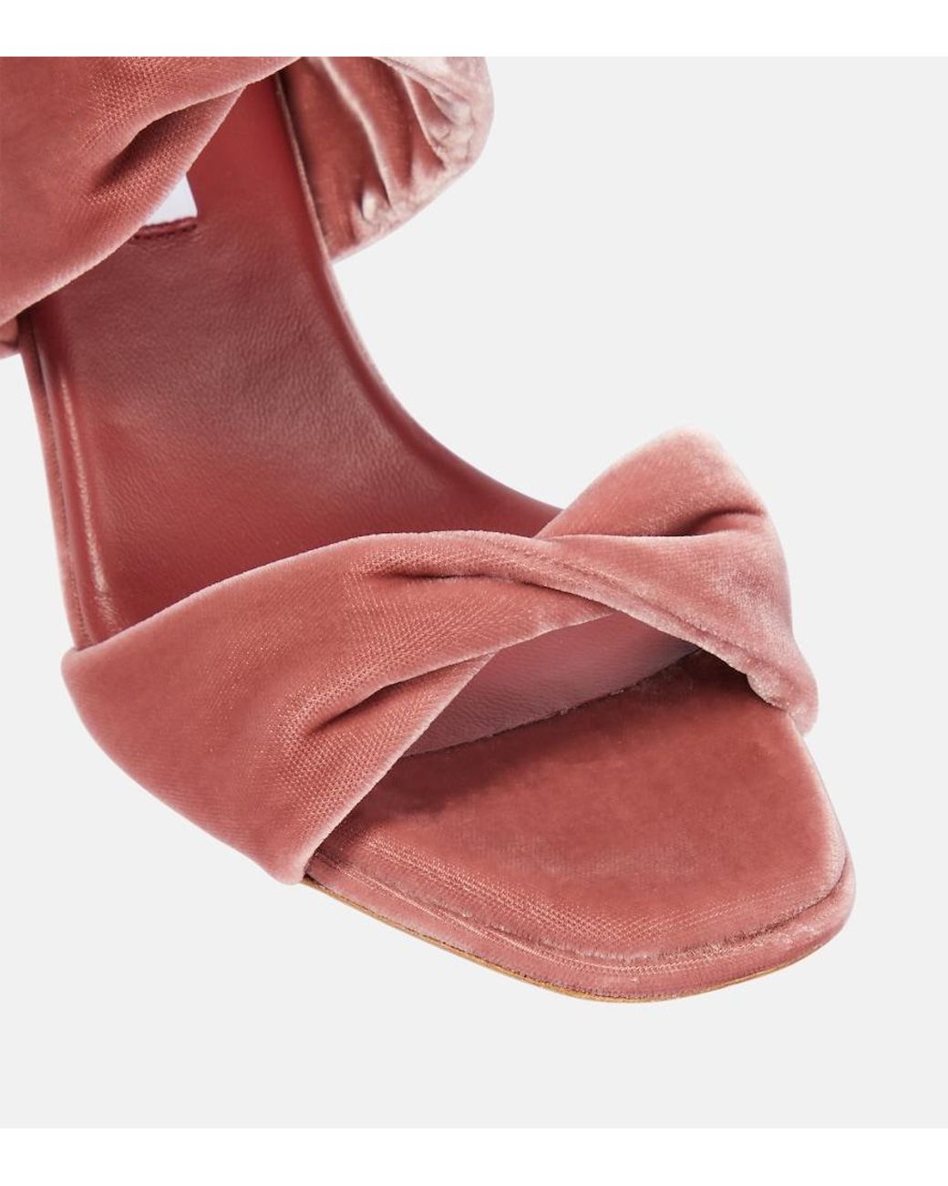 Aquazzura Red Twist 95 Velvet Mules