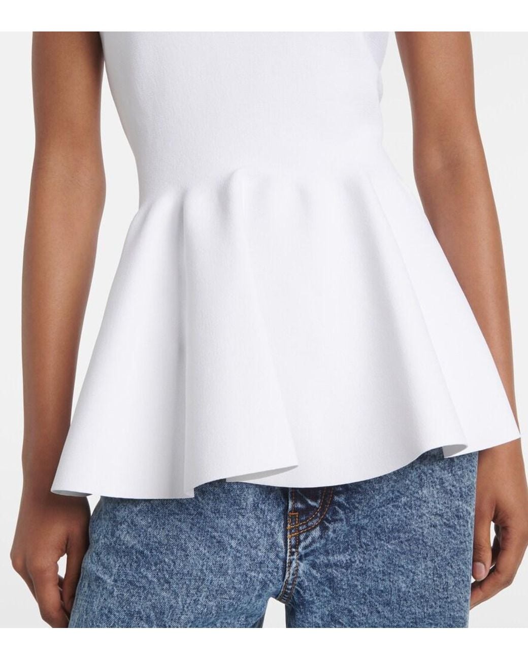 Alaïa White Peplum Top
