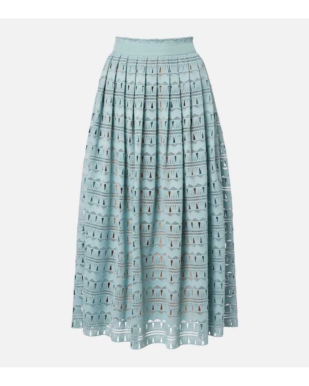 Elie Saab Blue Knitted Maxi Skirt
