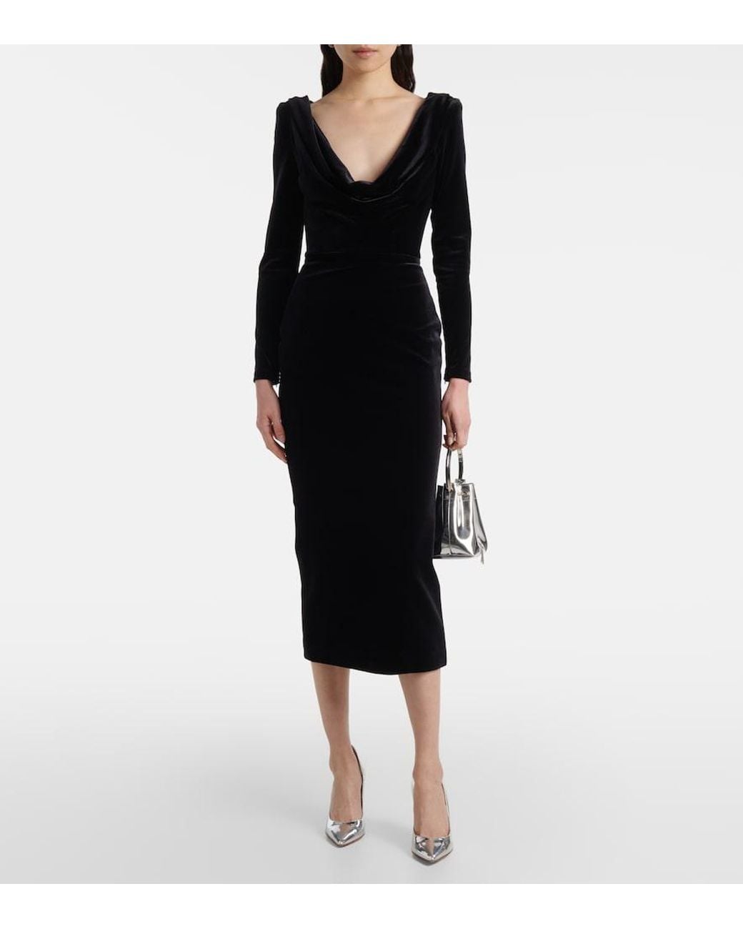 Alex Perry Black Velvet Corset Dress