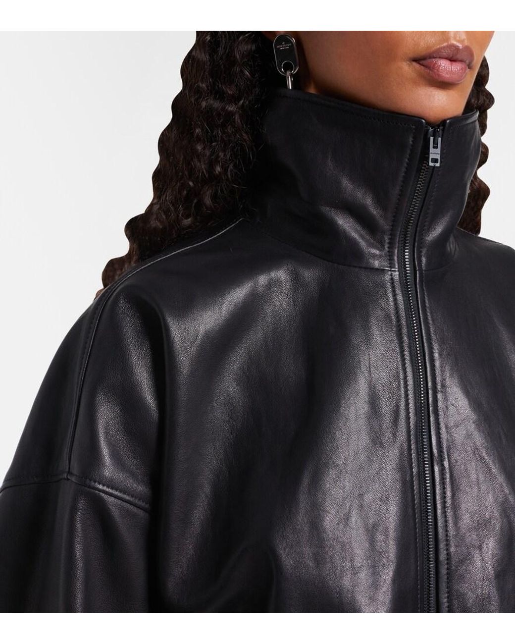 Acne Black Logo Leather Jacket