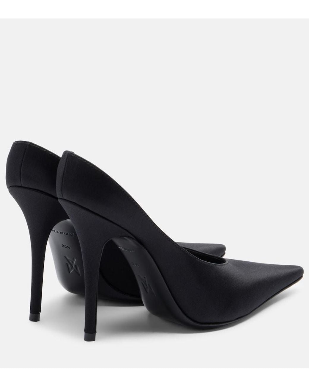AMINA MUADDI Black Anok Satin Mules