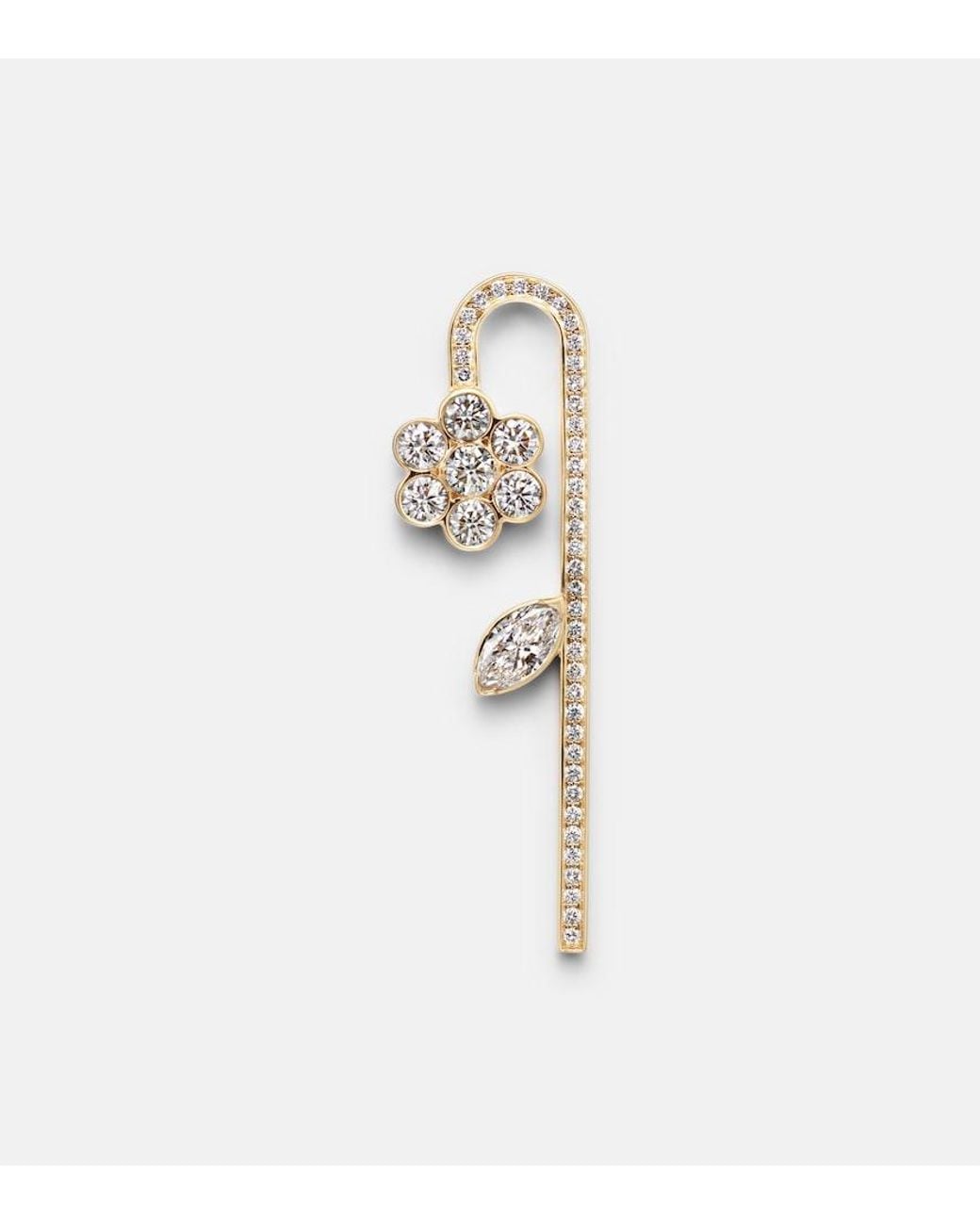 Sophie Bille Brahe White Tournesol 18Kt Earring With Diamonds