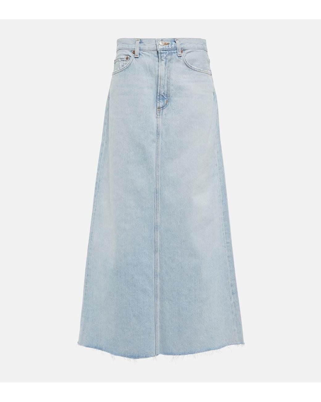 Agolde Blue Hilla Denim Maxi Skirt