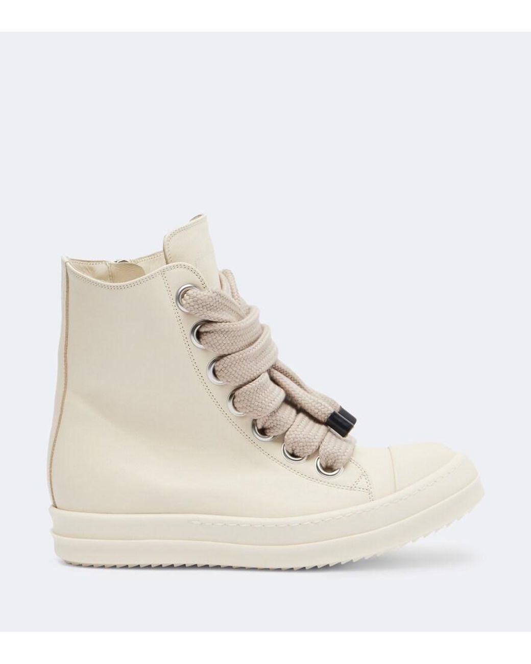 Rick Owens Natural Jumbolace Leather Sneakers
