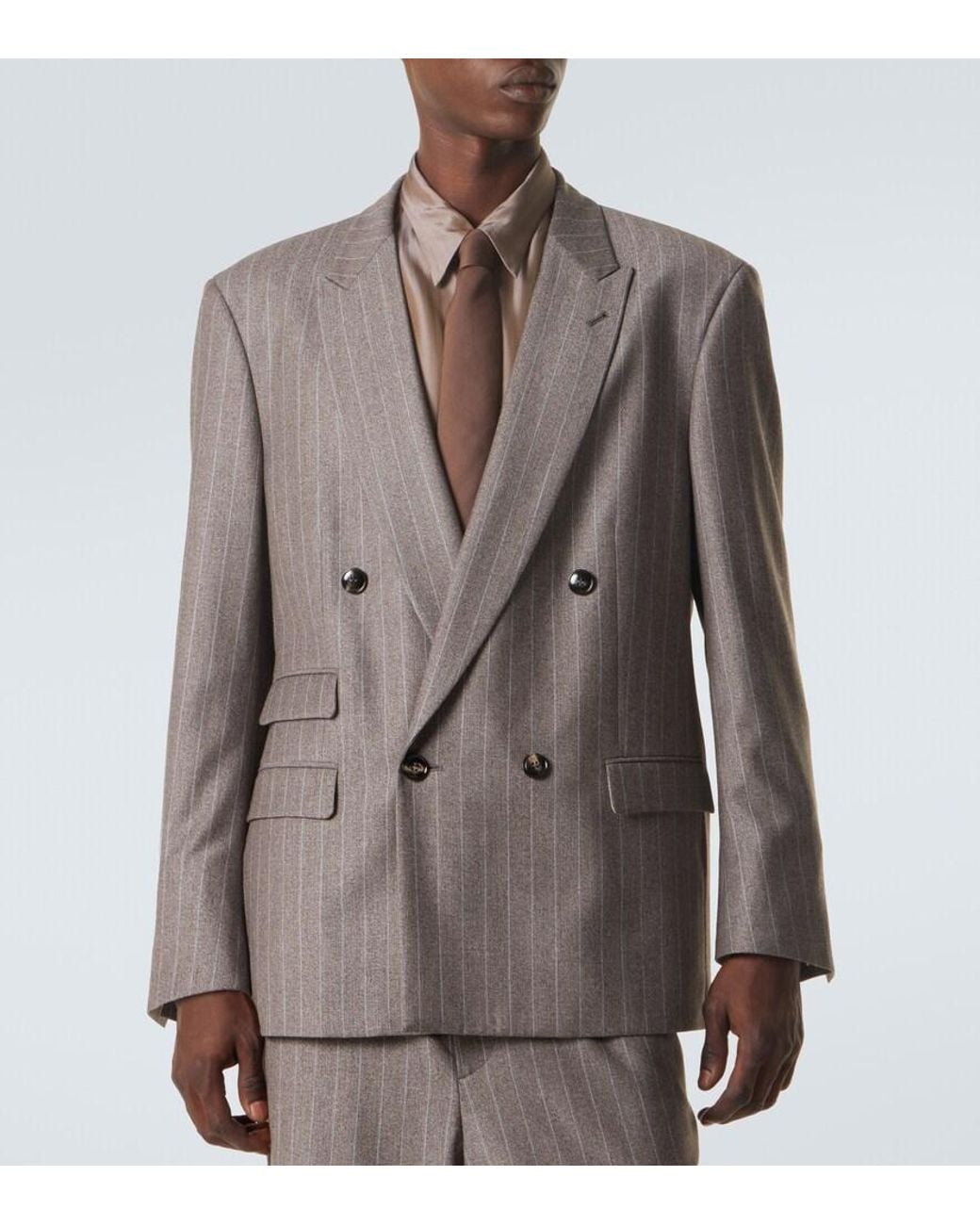Giorgio Armani Brown Pinstripe Virgin Wool Suit for men