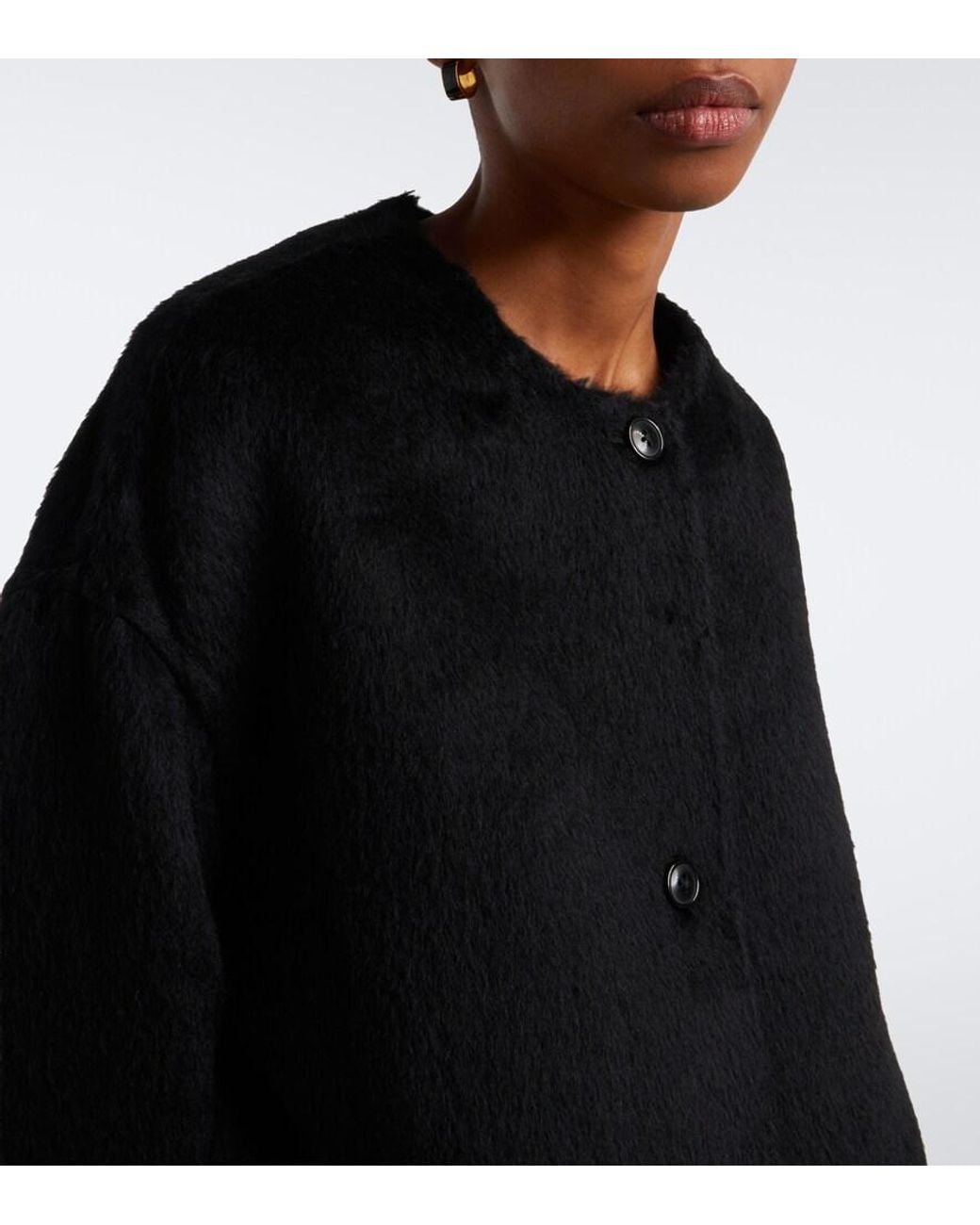 Loulou de Saison Black Orson Alpaca And Wool Coat