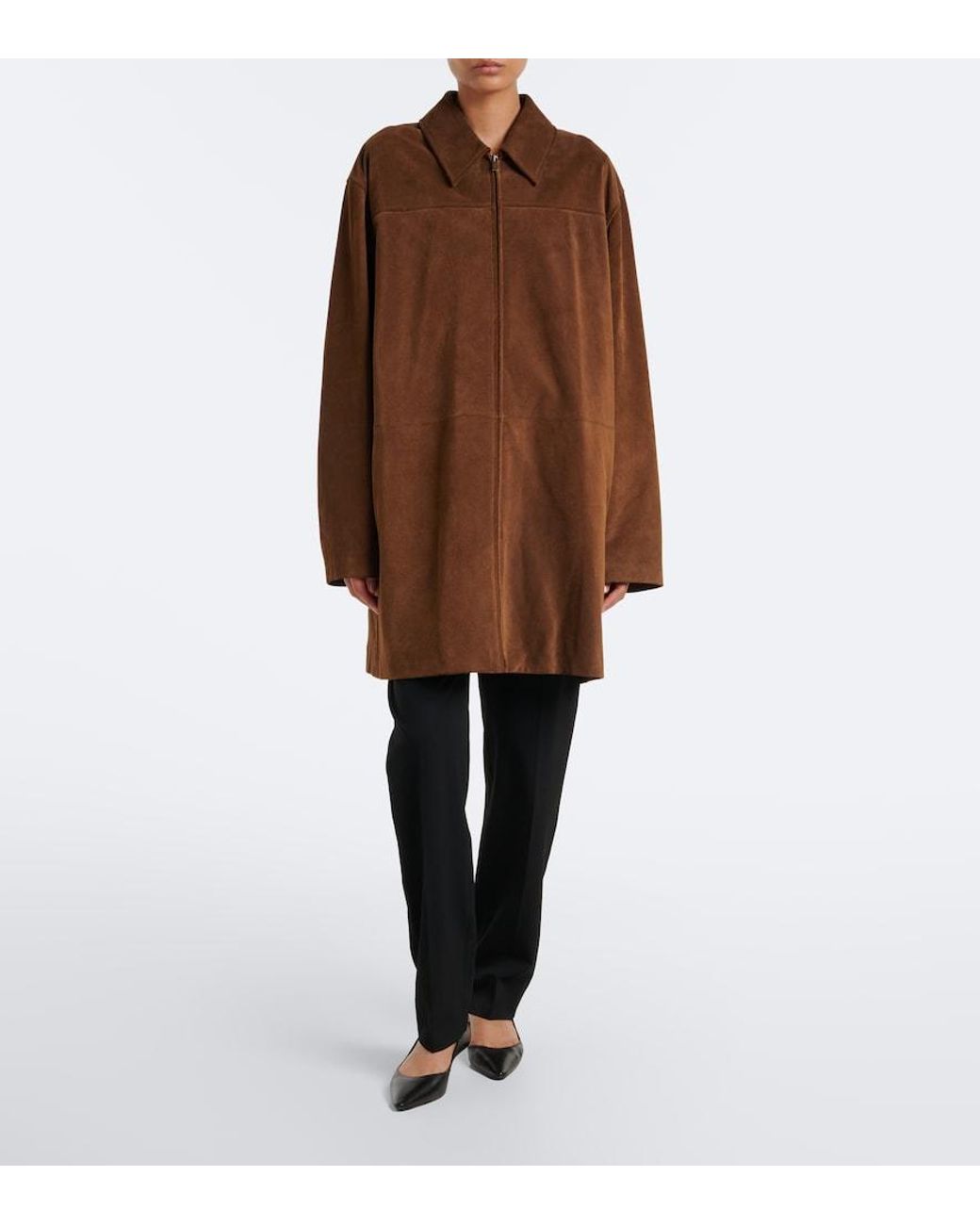 The Row Brown Dakara Suede Coat