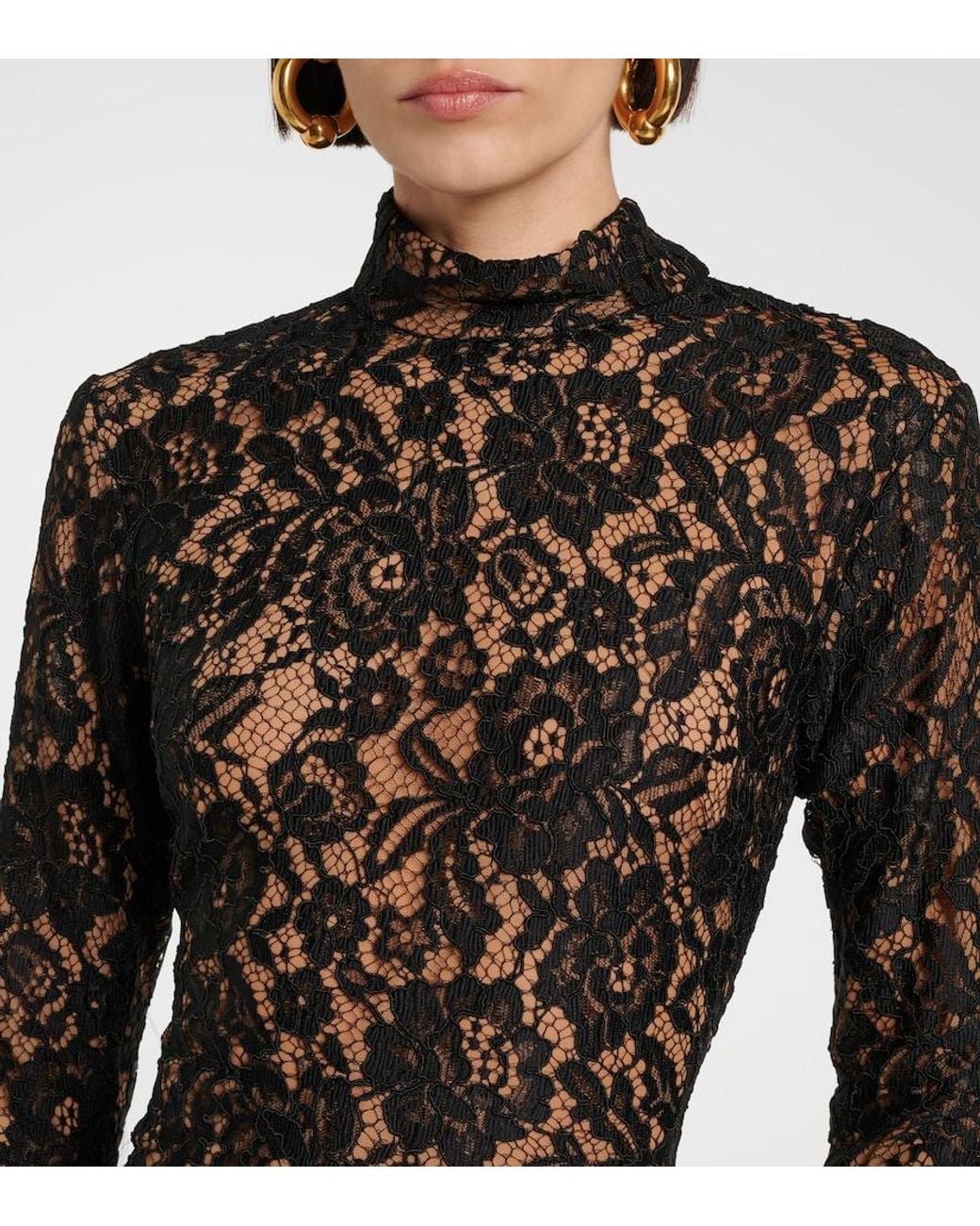 The New Arrivals Ilkyaz Ozel Black Chiwen Bow-Detail Floral Lace Cocktail Dress