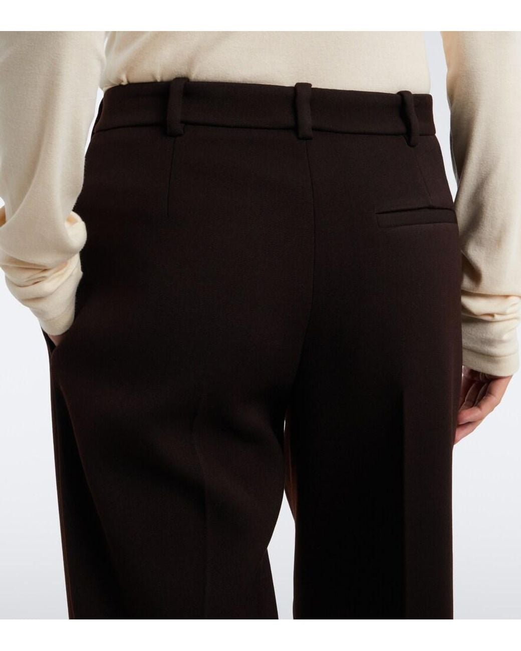 The Row Black Elmer Wool Straight Pants