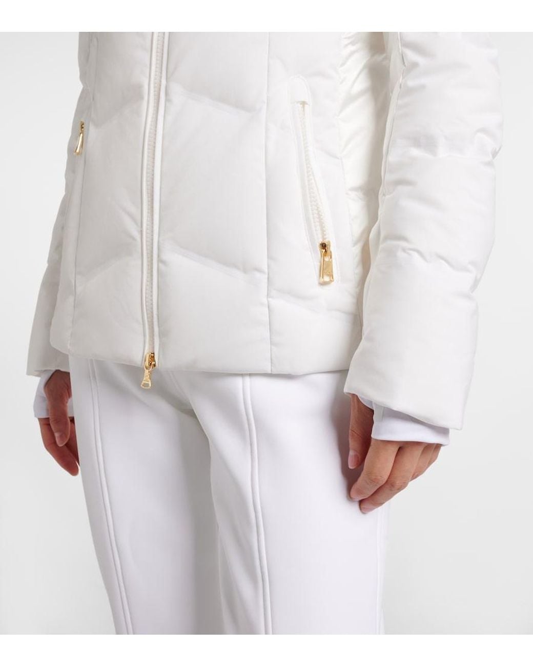 Bogner White Delin Hooded Down Ski Jacket