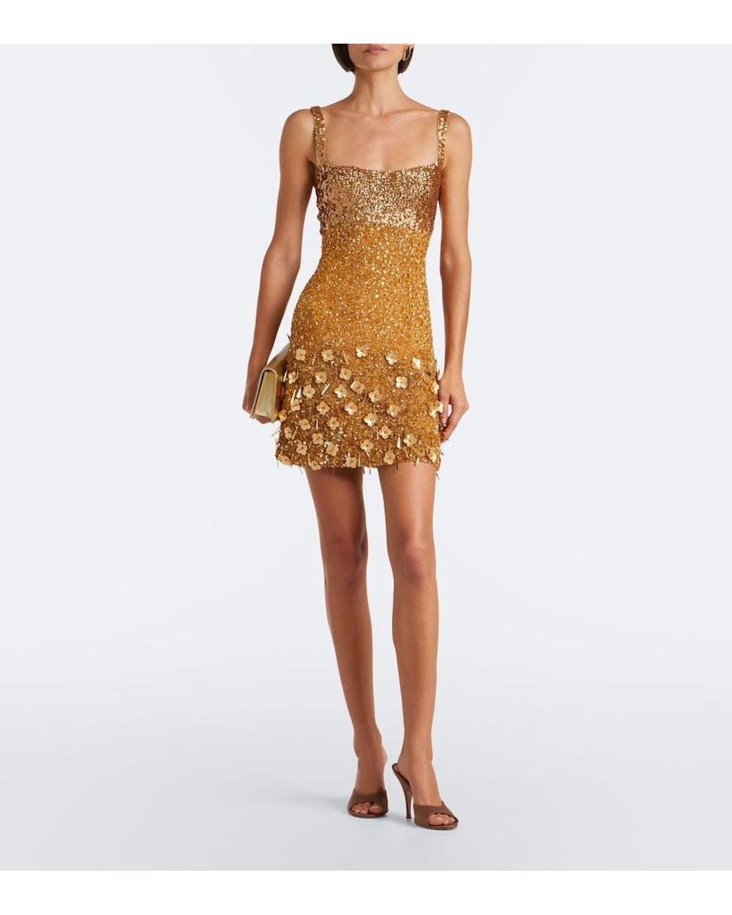 La Fuori Metallic Maris Sequined Minidress