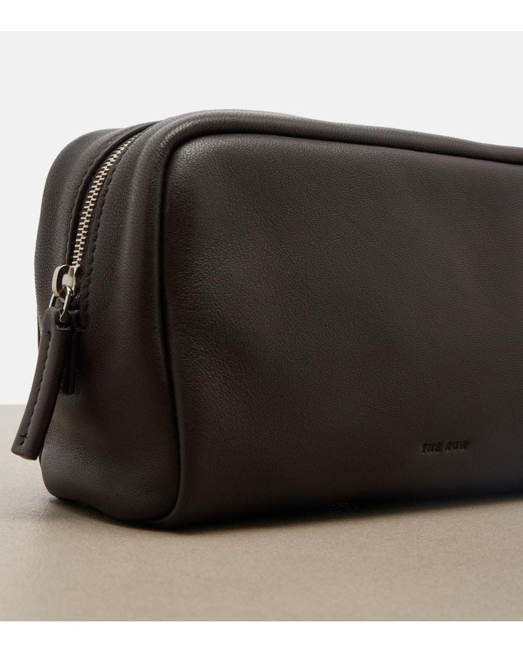 The Row Black Astra Small Leather Pouch
