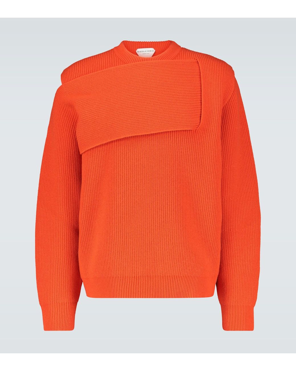 Bottega Veneta Deconstructed Knit Cashmere Sweater in Orange for Men | Lyst