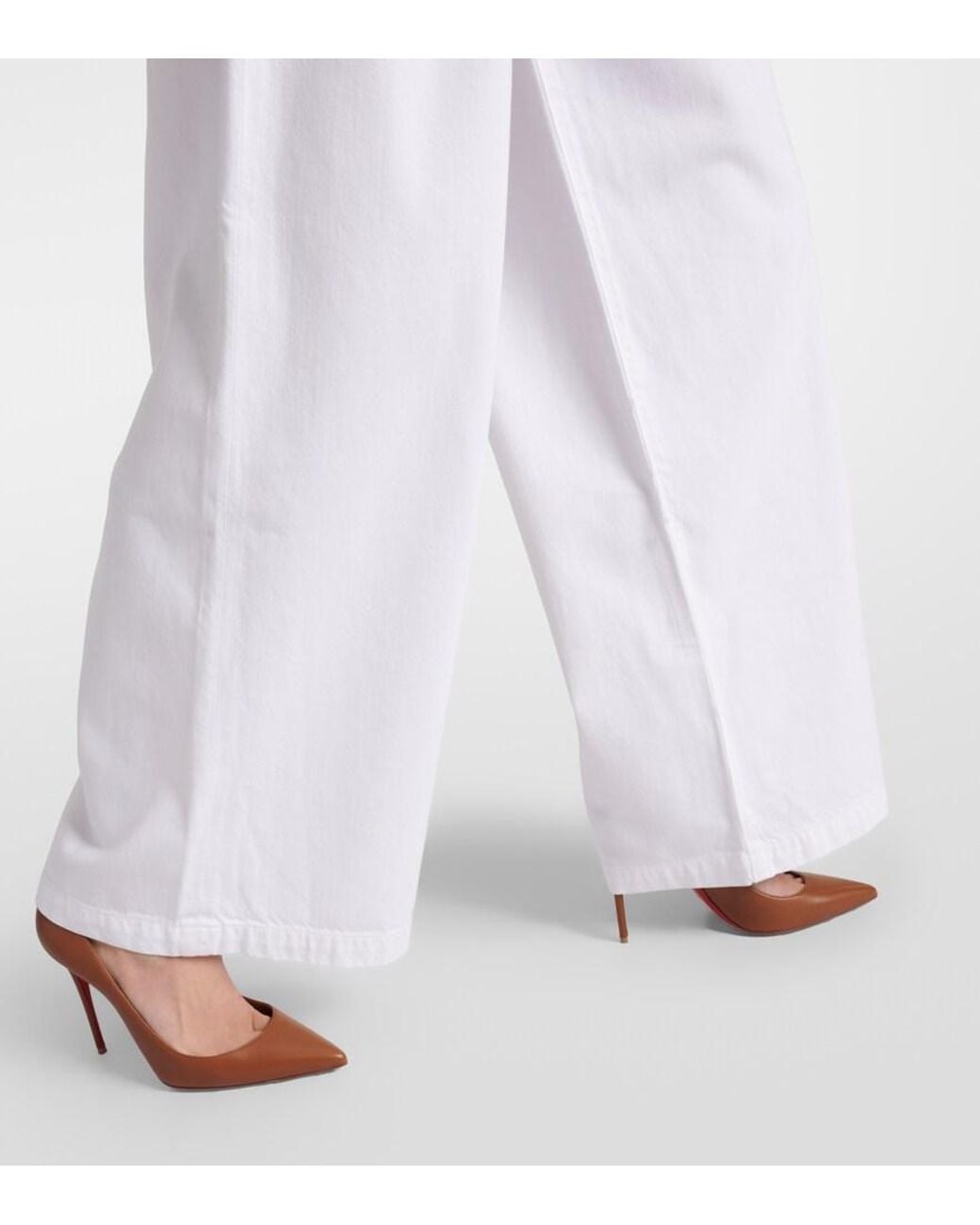 Agolde White Ellis Low-Rise Wide-Leg Jeans