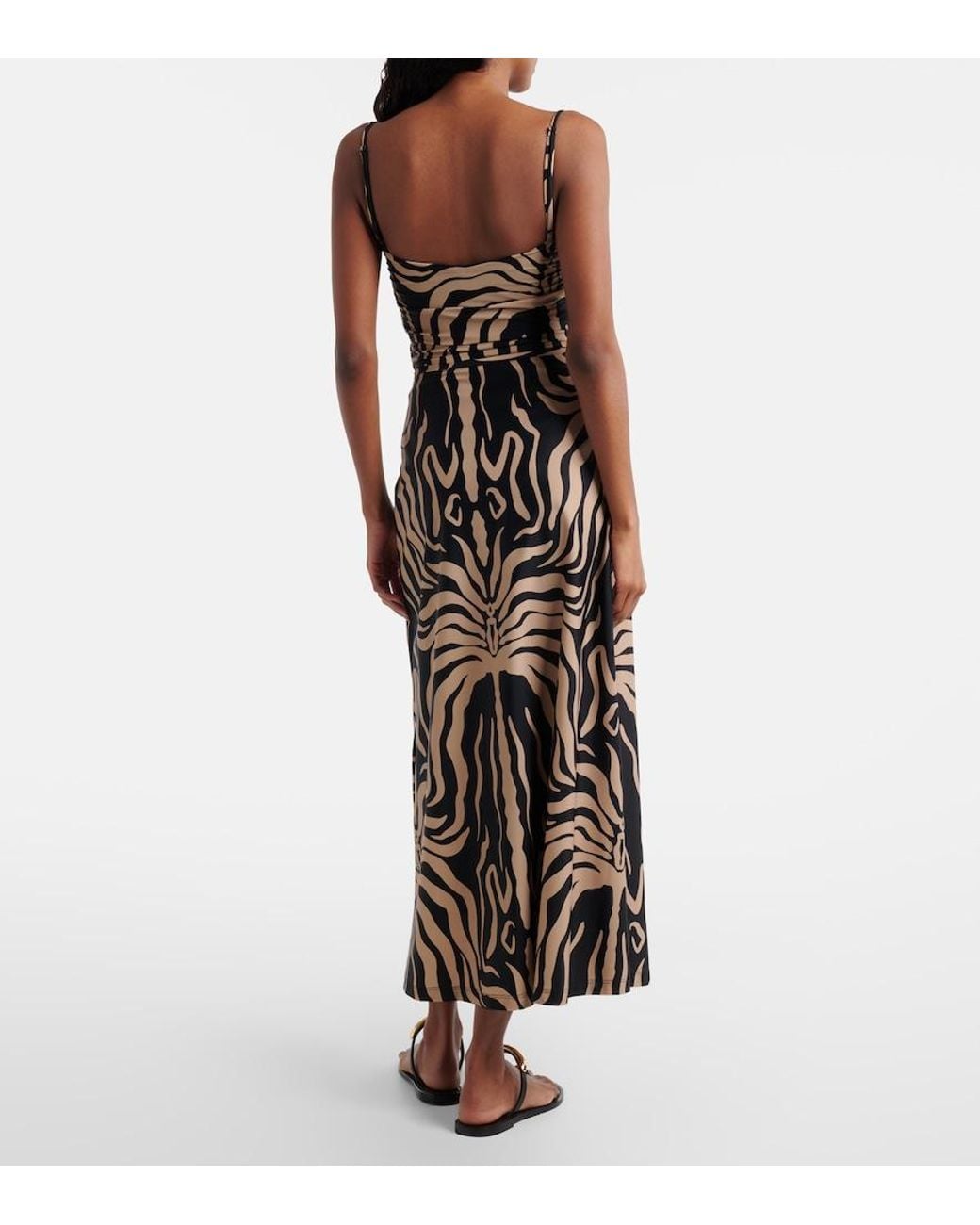 Johanna Ortiz Black Printed Midi Skirt