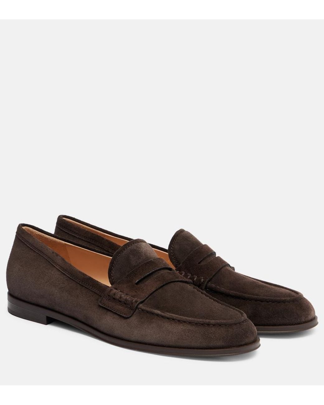 Gianvito Rossi Brown Georgie Suede Driving Shoes