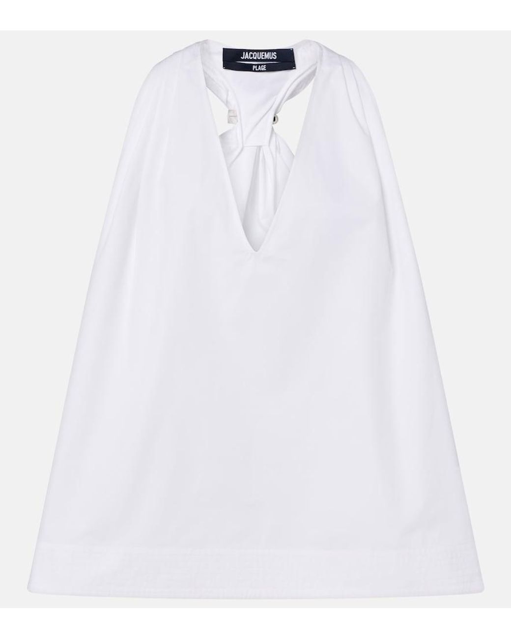 Jacquemus White Norma Cotton Poplin Top
