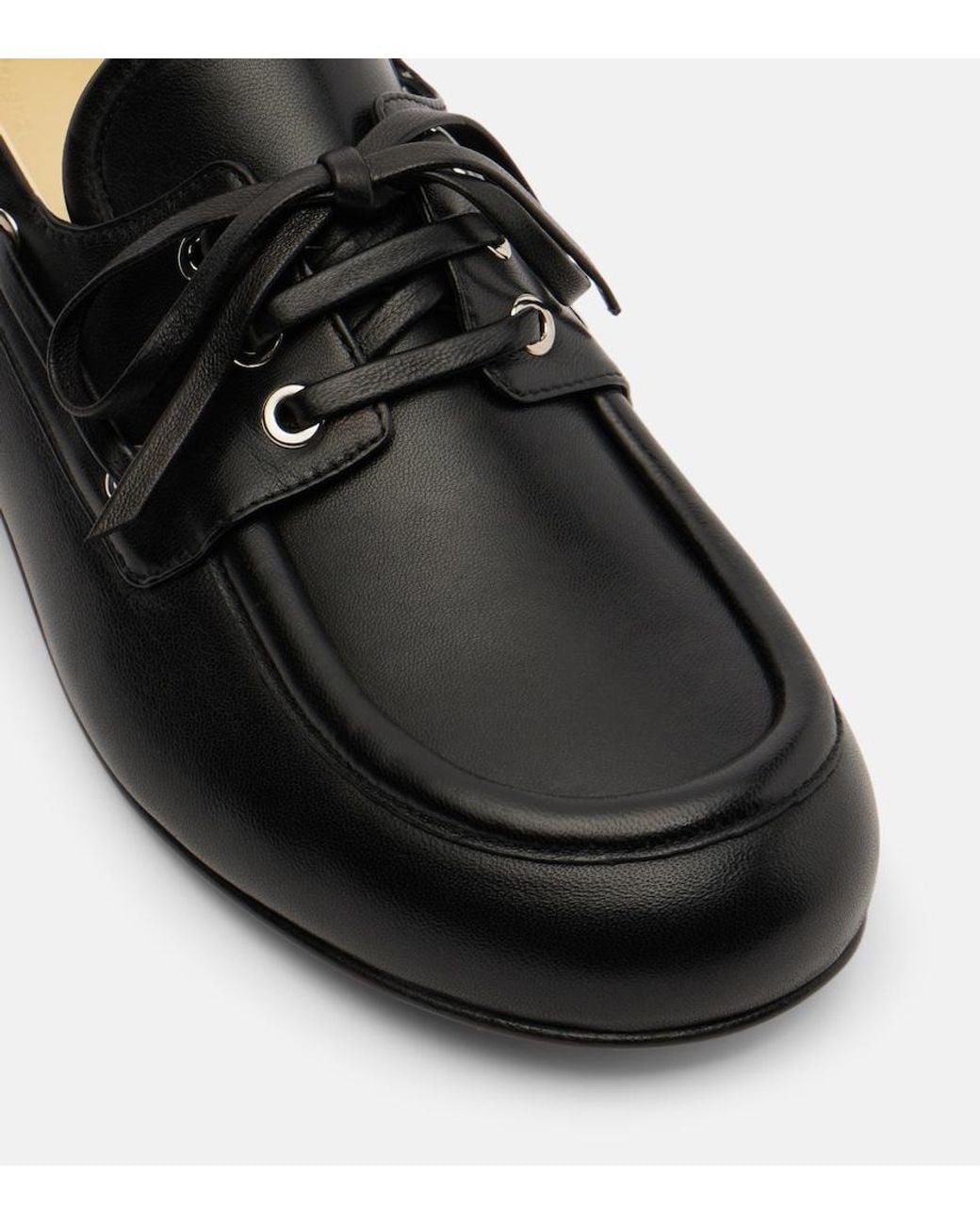 Proenza Schouler Black Leather Boat Shoes