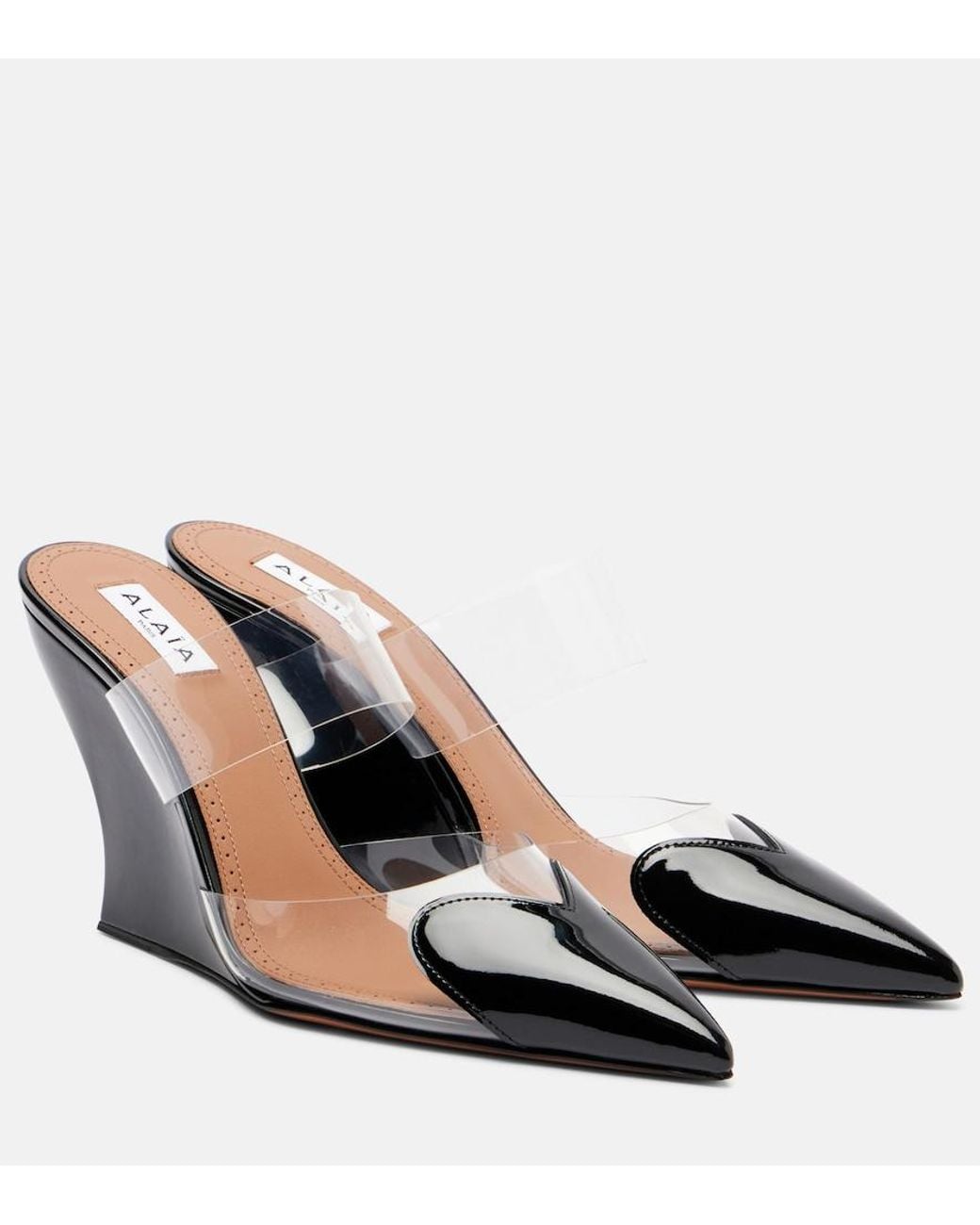 Alaïa Brown Le Cour 90 Pu And Leather Wedge Mules