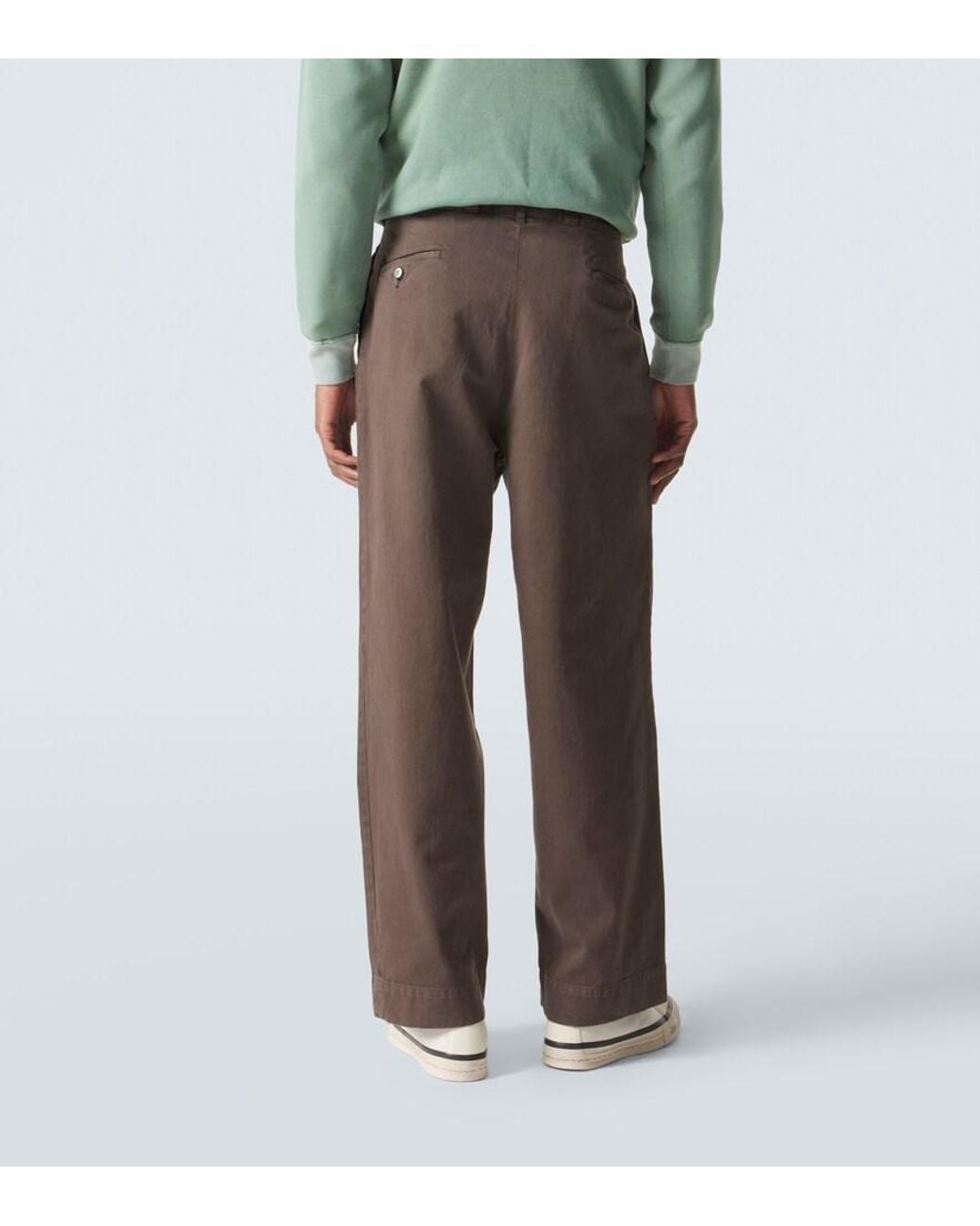 A.PRESSE Brown Vintage Cotton Wide-Leg Pants for men