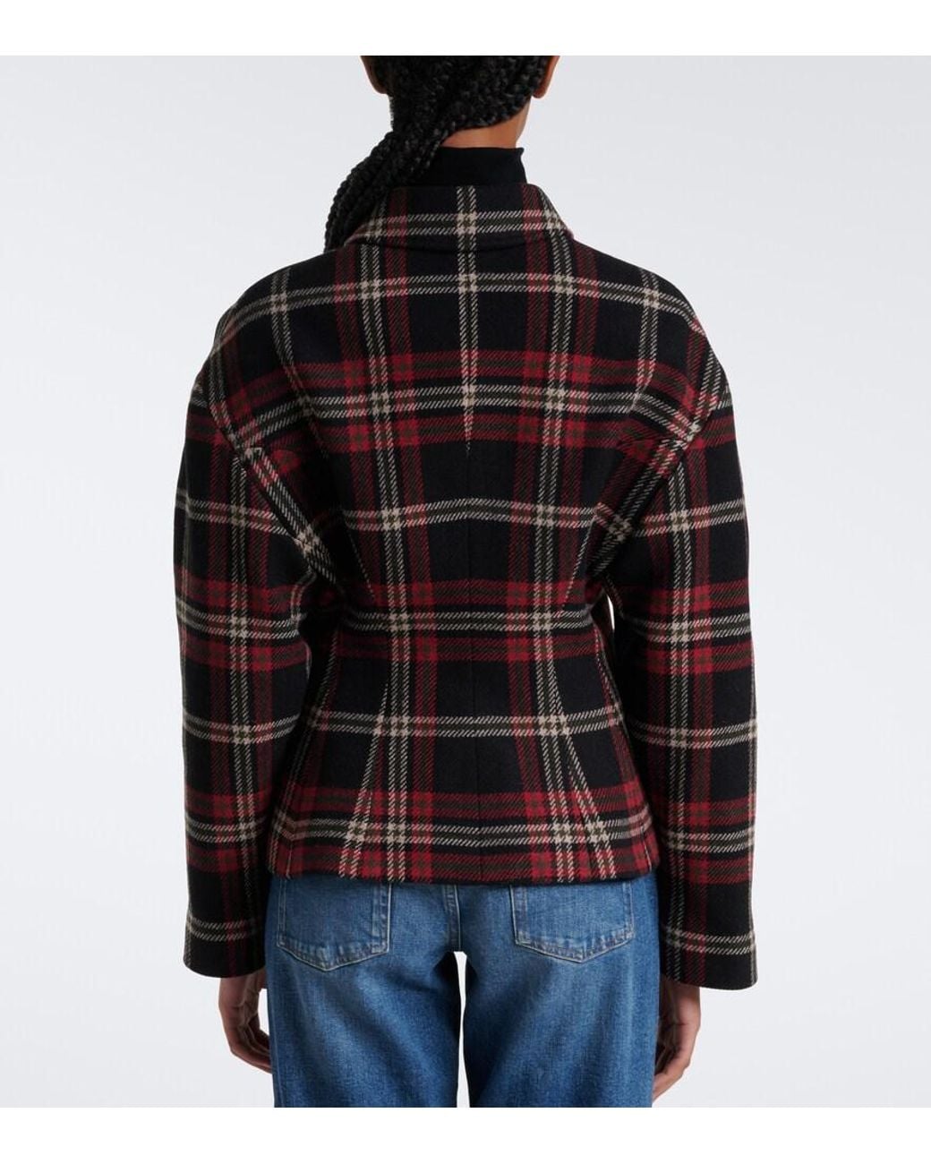 Polo Ralph Lauren Black Plaid Wool-Blend Tweed Jacket