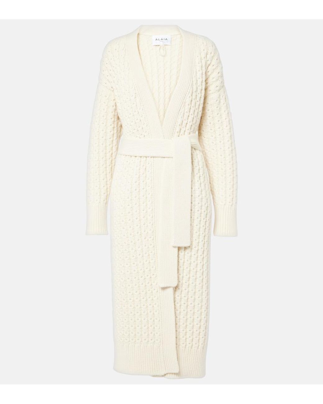 Alaïa Natural Wool Cardigan