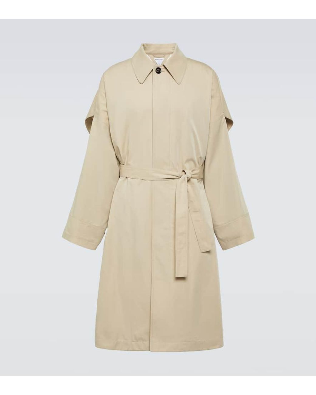 アウターその他 BOTTEGA VENETA Belted trench coat beige Bottega Veneta Belted leather-trimmed cotton-garbardine