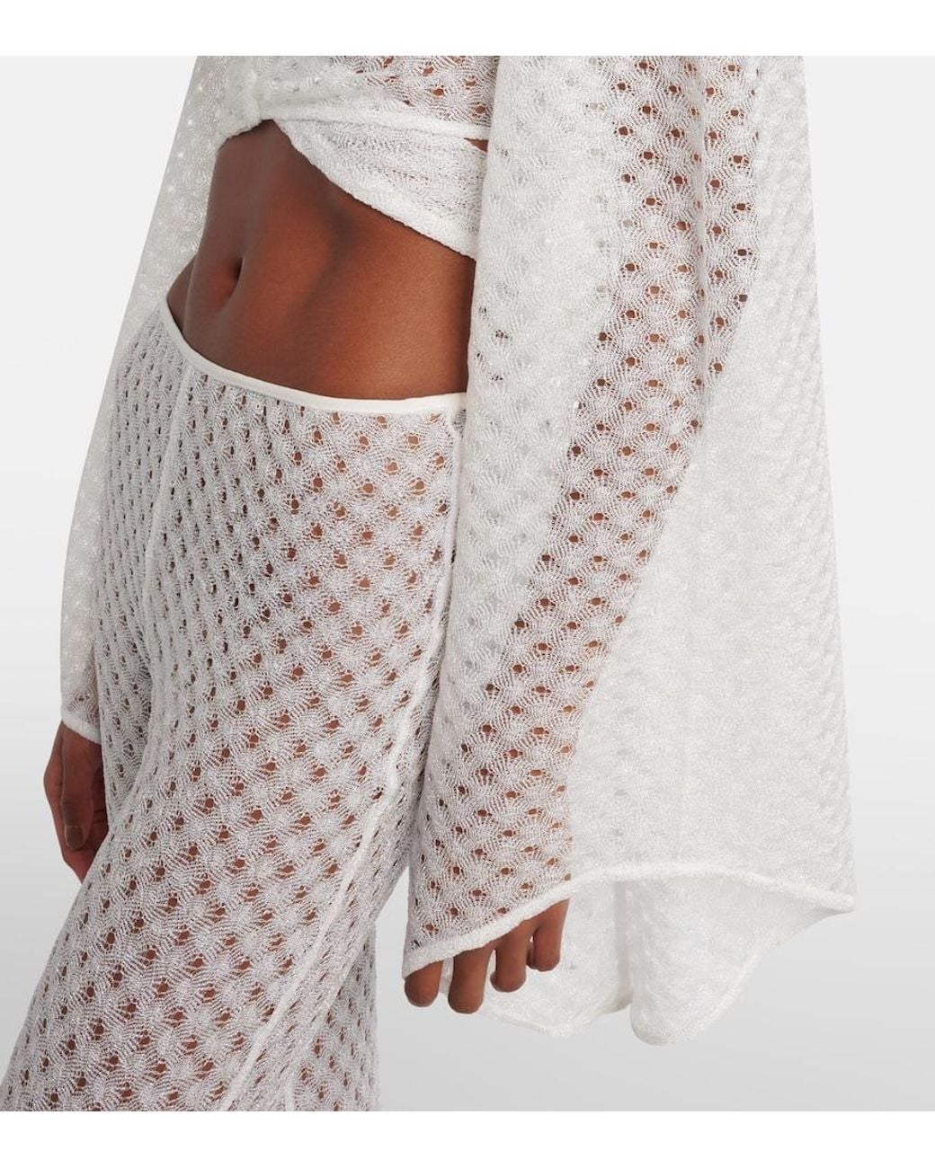 Missoni White Lame Crop Top