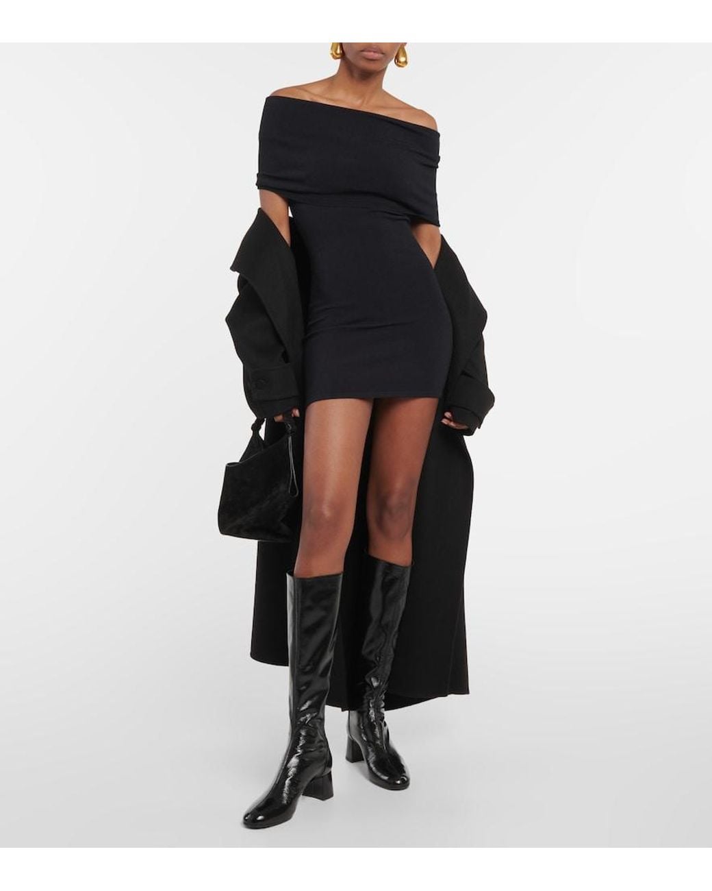 Wardrobe NYC Black Off-Shoulder Minidress