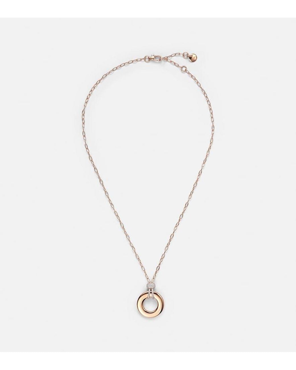 Pomellato Metallic Iconica 18Kt Rose Pendant Necklace With Diamonds