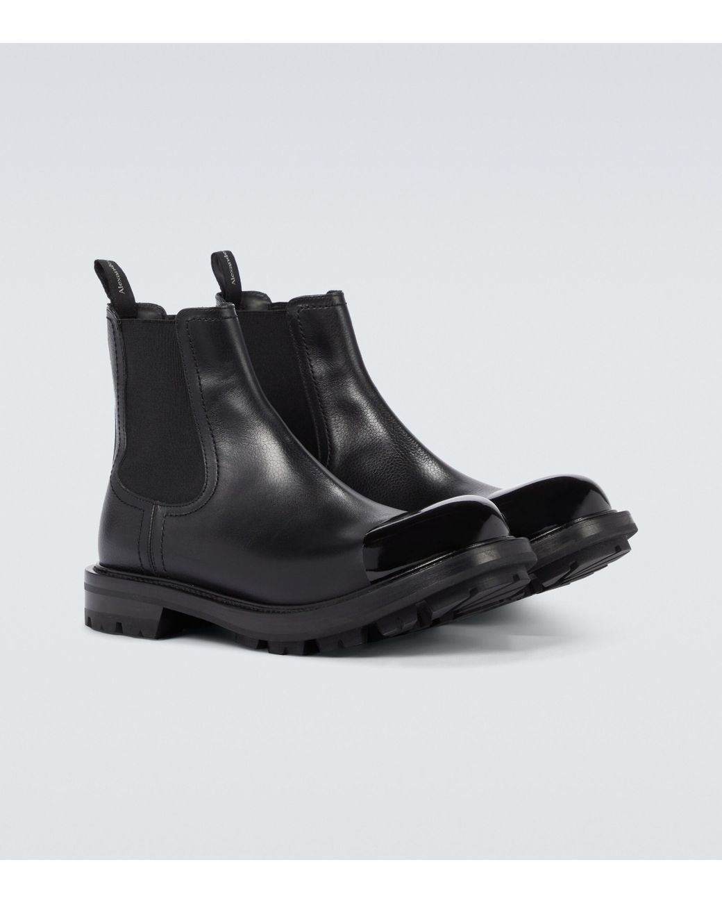 Alexander McQueen Leather Chelsea Boots in Black for Men | Lyst