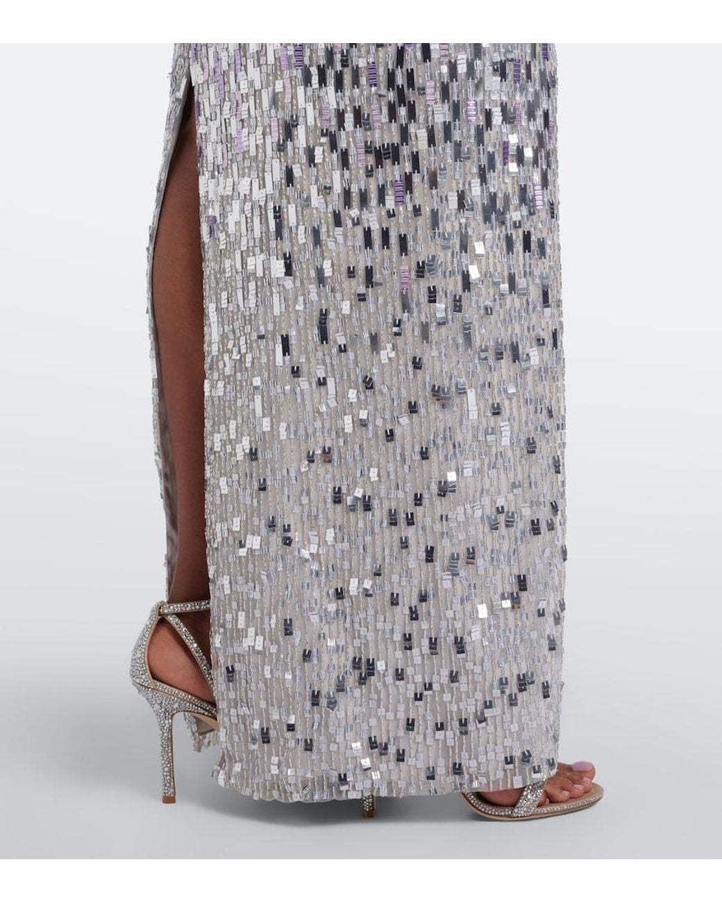 Jenny Packham Purple Lucille Sequined Strapless Gown