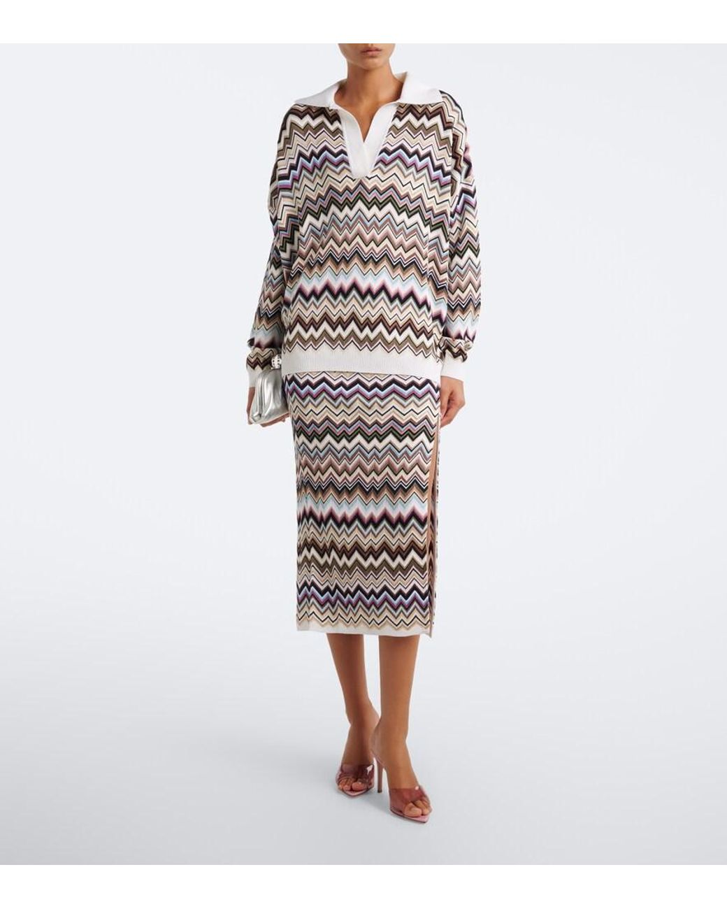 Missoni Multicolor Zigzag Midi Skirt