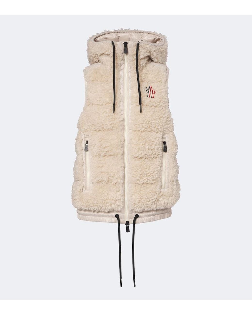 Moncler Natural Hooded Teddy Down Vest