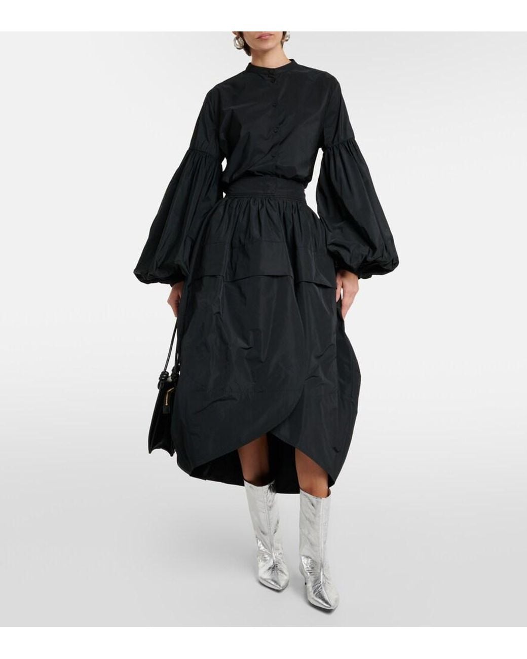 Jil Sander White Metallic Leather Ankle Boots