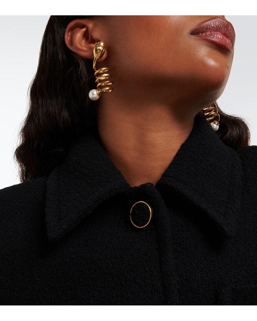 Chloé White Tulip Drop Earrings