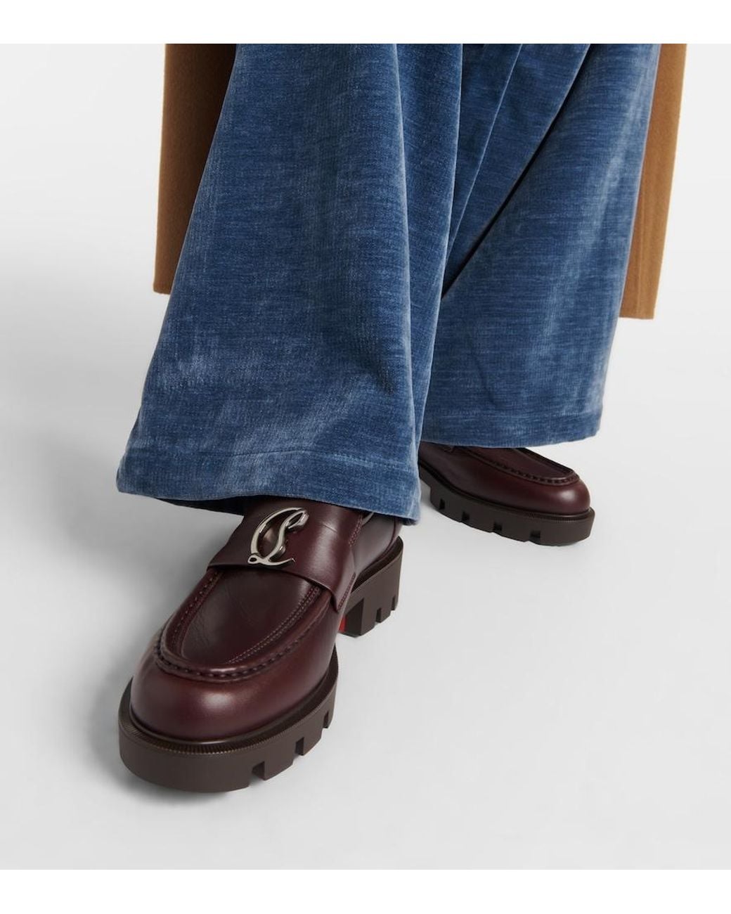 Christian Louboutin Brown Cl Moc Lug Leather Loafers