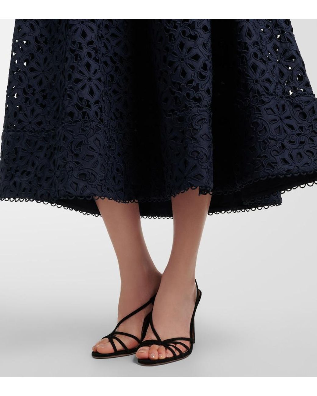 Rebecca Vallance Blue Antalya Broderie Anglaise Cocktail Dress