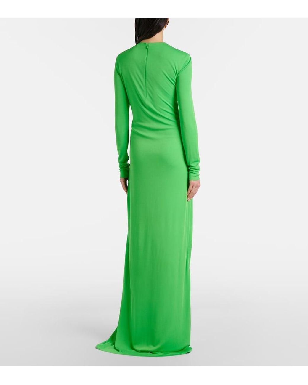 Tom Ford Green Cutout Crepe Jersey Gown