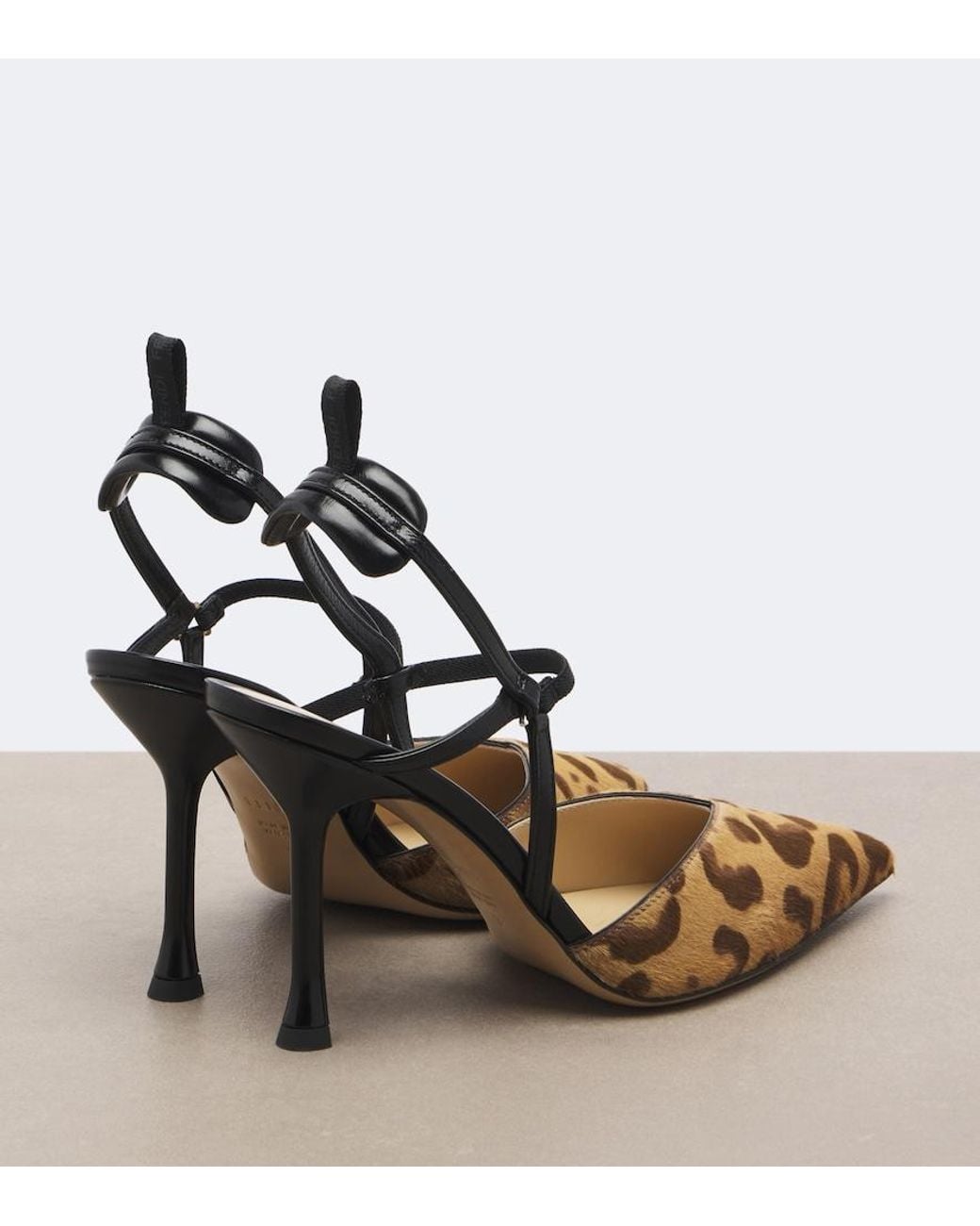 Fendi Metallic Colibri Leopard-Print Calf Hair Slingback Pumps