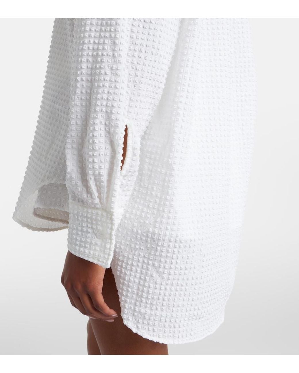 Hunza G White Resort Oversized Seersucker Shirt